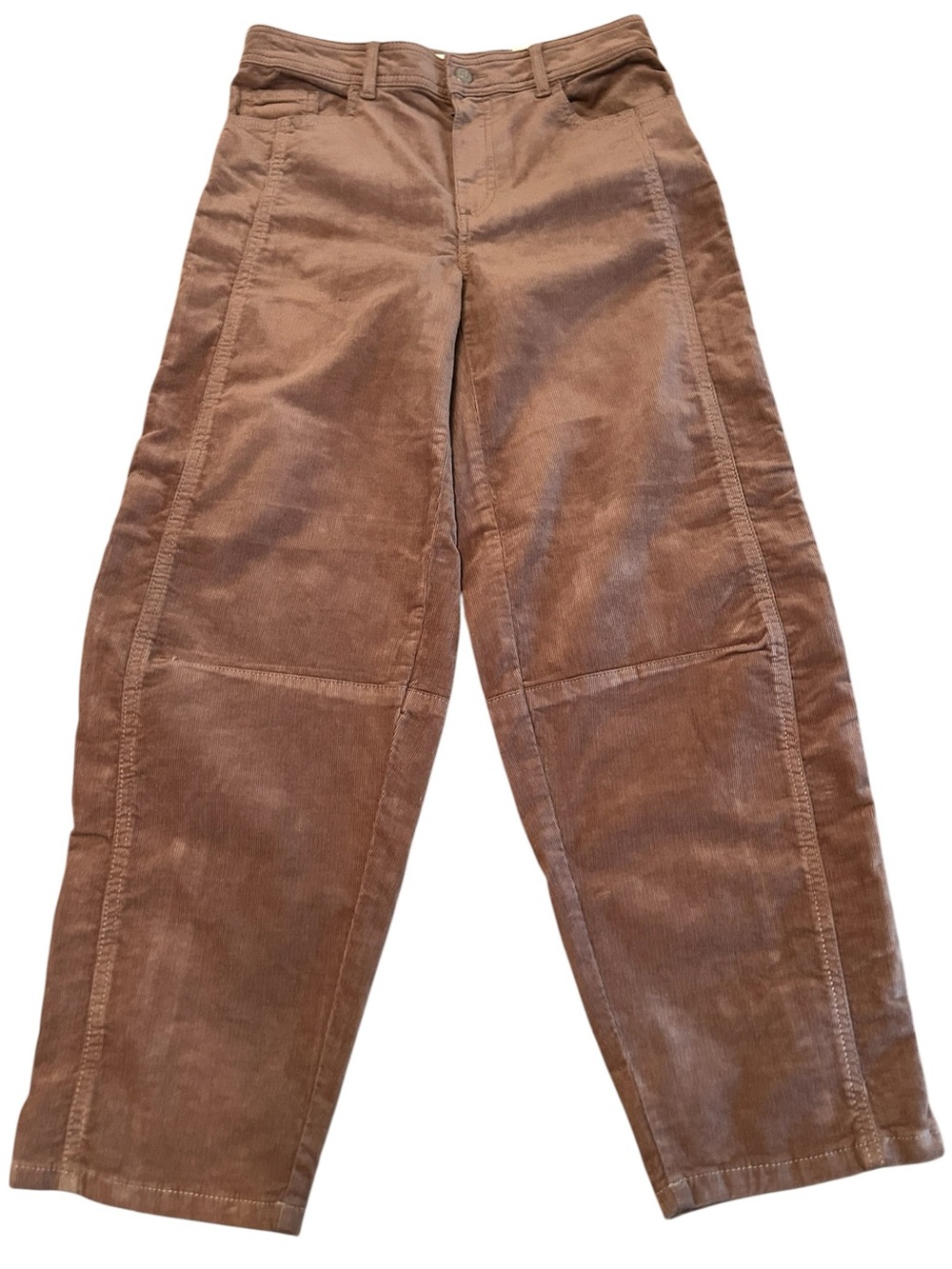 LOFT Made & Loved Tan Corduroy High Waist Barrel Jeans - NWT - PoetCore size 25 - Picture 2 of 11